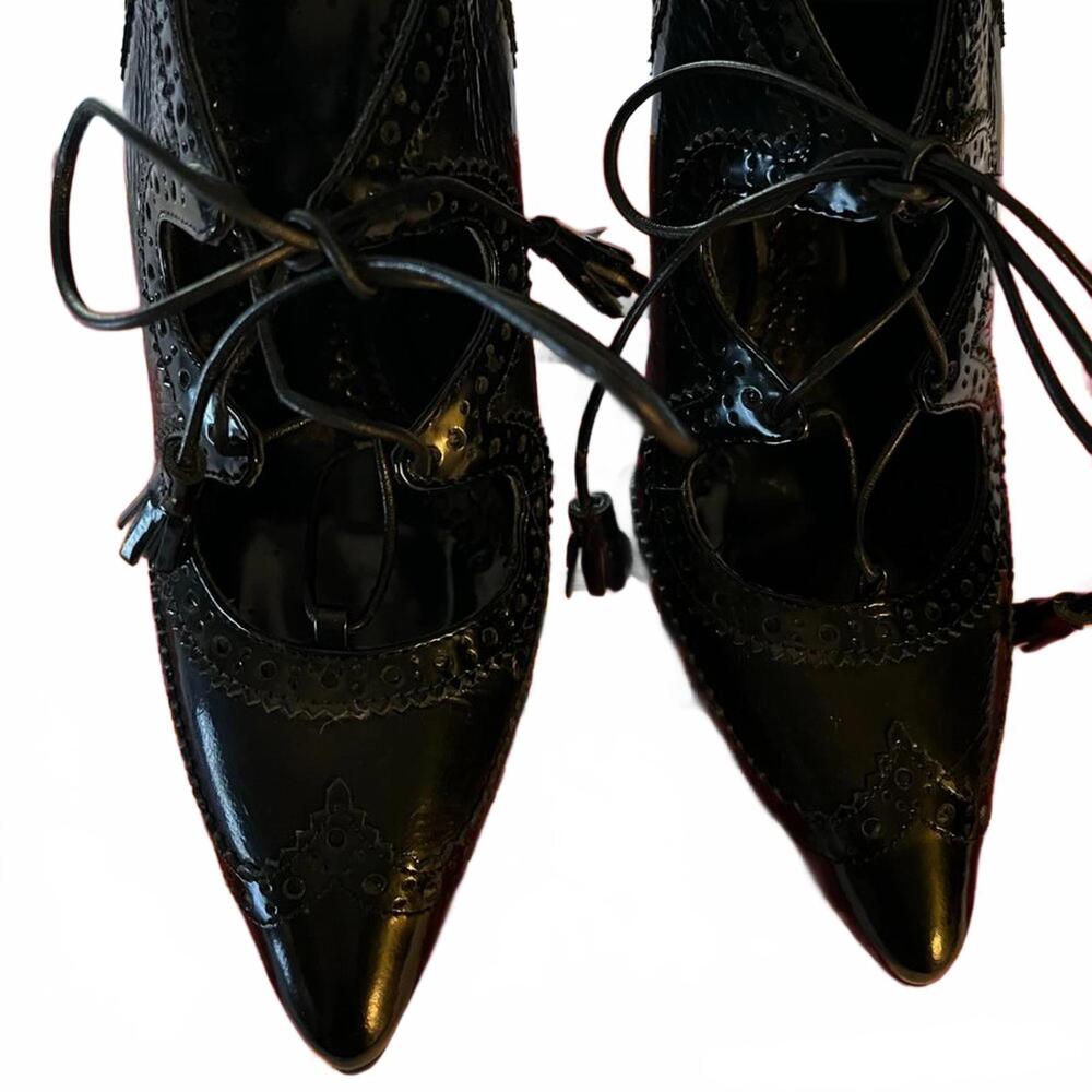 Tory Burch Hawthorn Black Oxford/Wingtip Style Stilletto